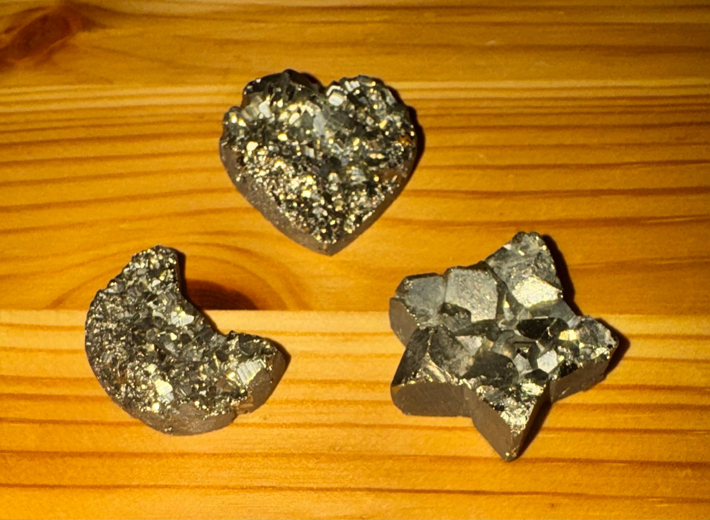 Celestial Harmony Pyrite Palm Stones image 0