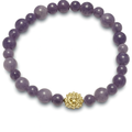 Harmony Lepidolite Bead Bracelet with Lotus Charm image 0