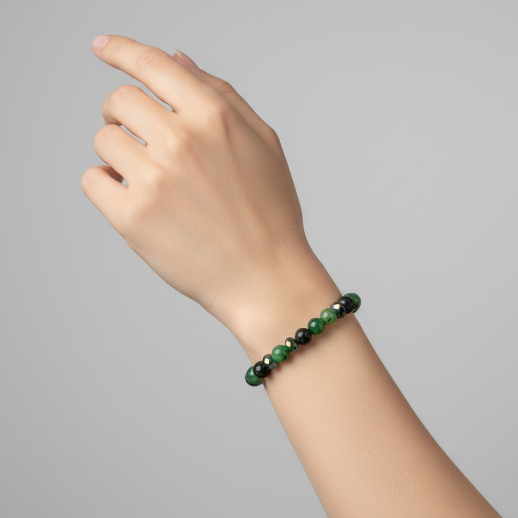 Vitality's Secret: The Ruby in Zoisite Bracelet