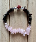 Capricorn Zodiac Garnet &amp; Rose Quartz Bracelet image 0