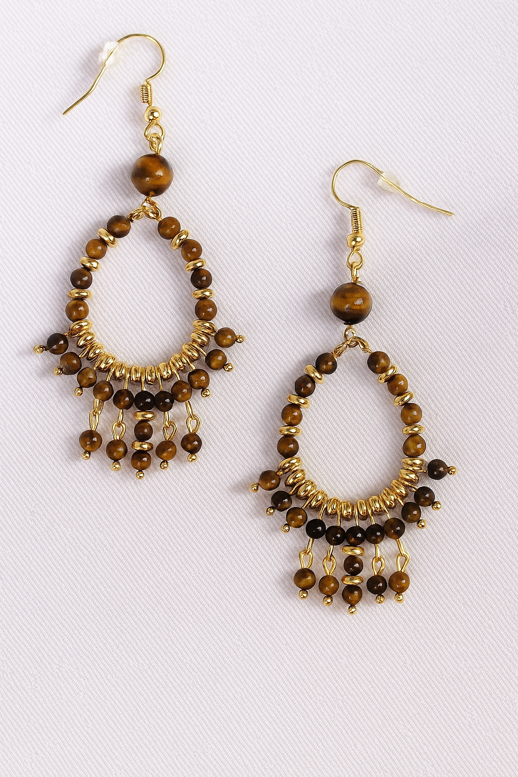 Golden Tiger's Eye Hoop Earrings image 0