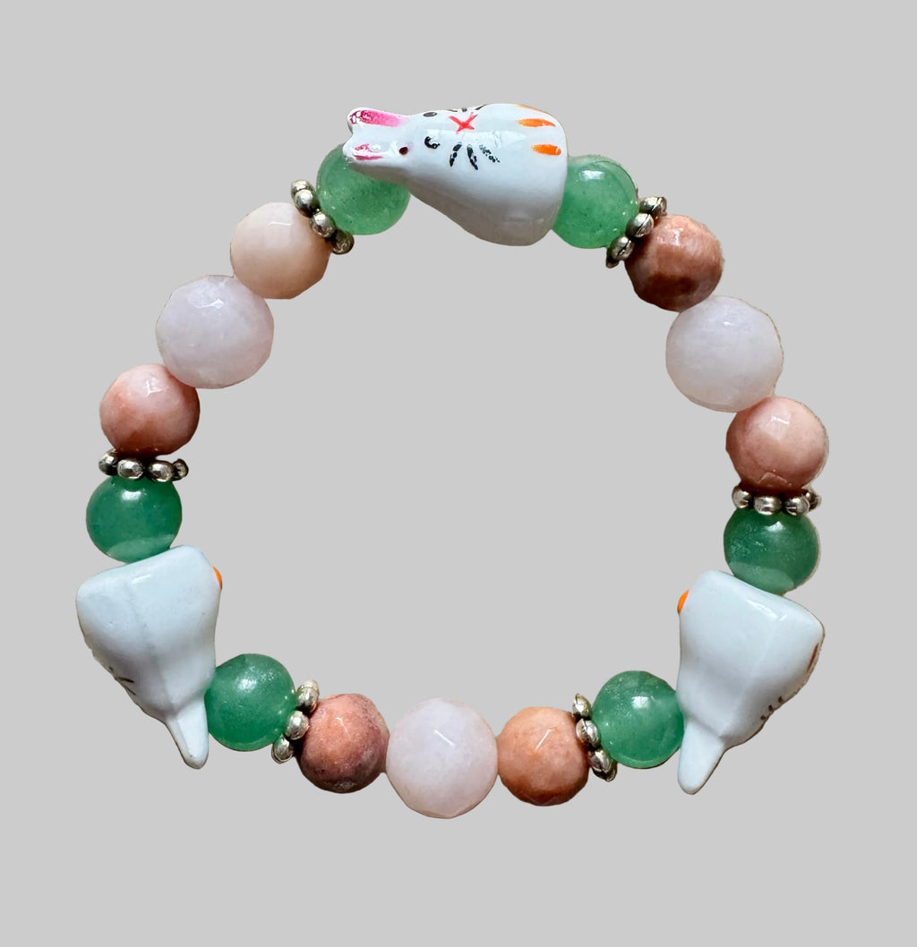 Ceramic Bunny Aventurine Bracelet image 0