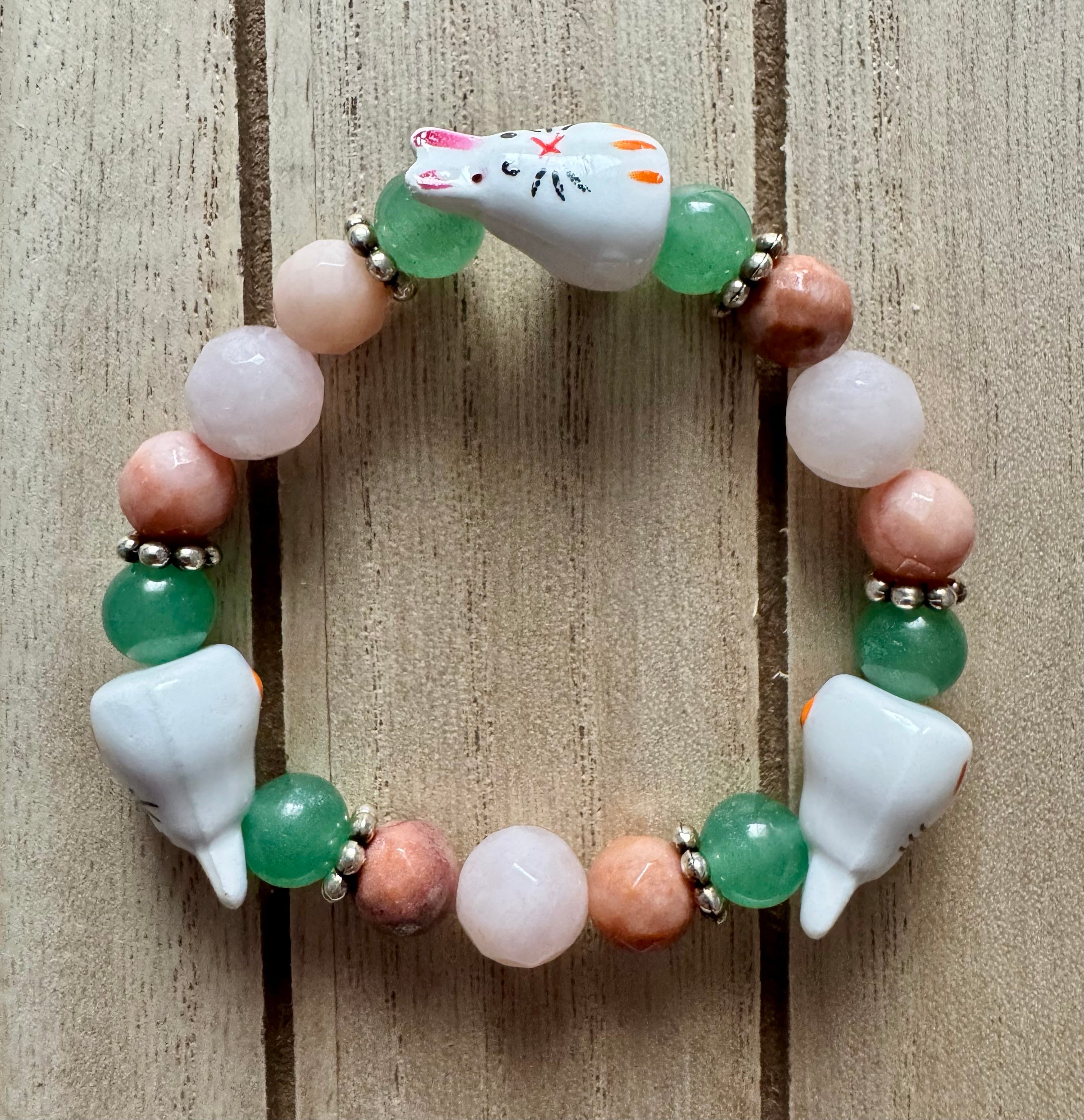 Ceramic Bunny Aventurine Bracelet image 0