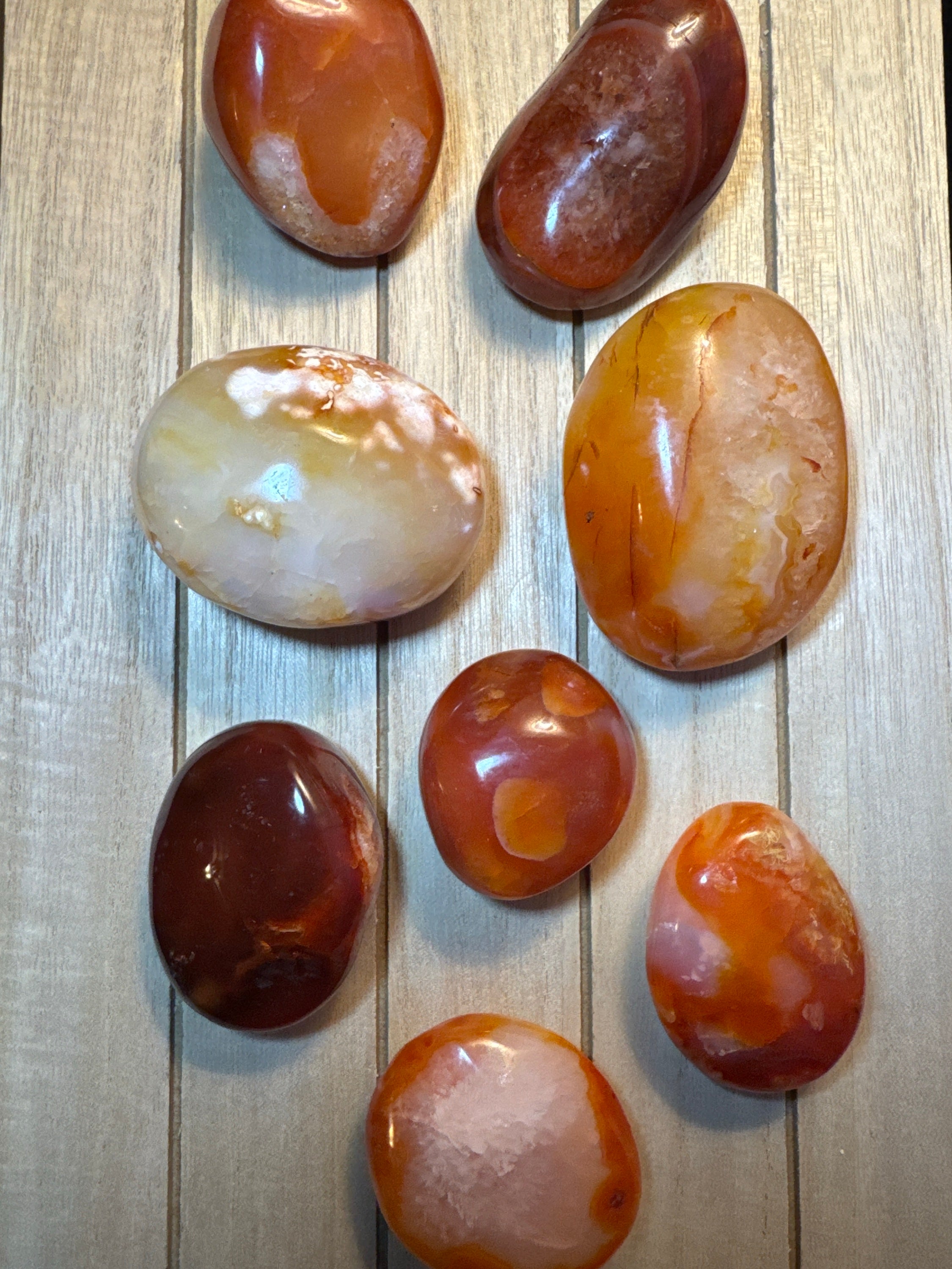 Energizing Carnelian Palm Stones image 0