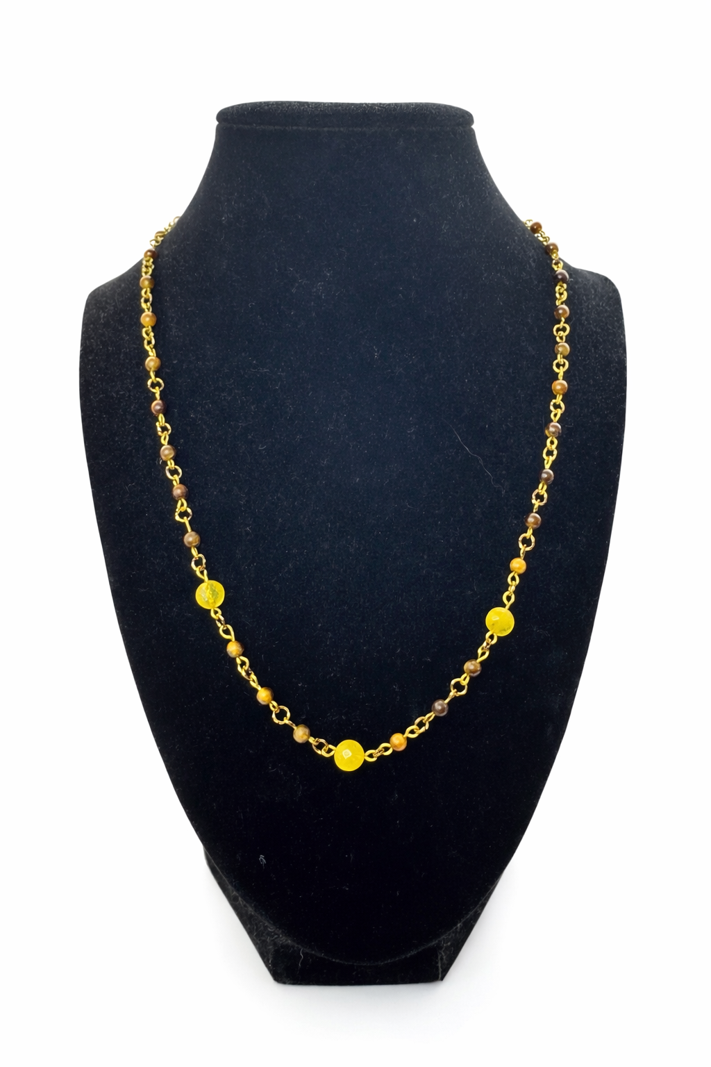 Tigers Eye &amp; Citrine Brass Necklace image 0