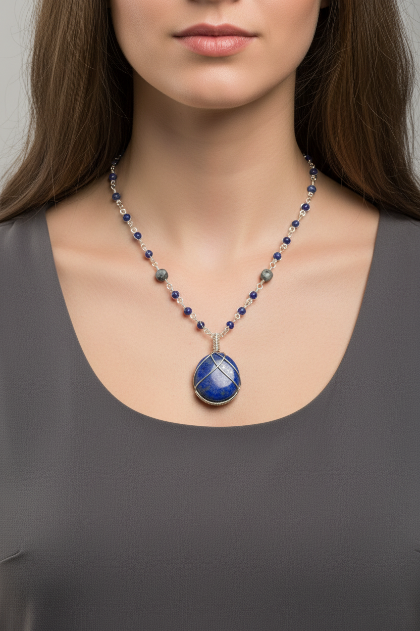 Elegant Lapis Lazuli Sodalite Necklace