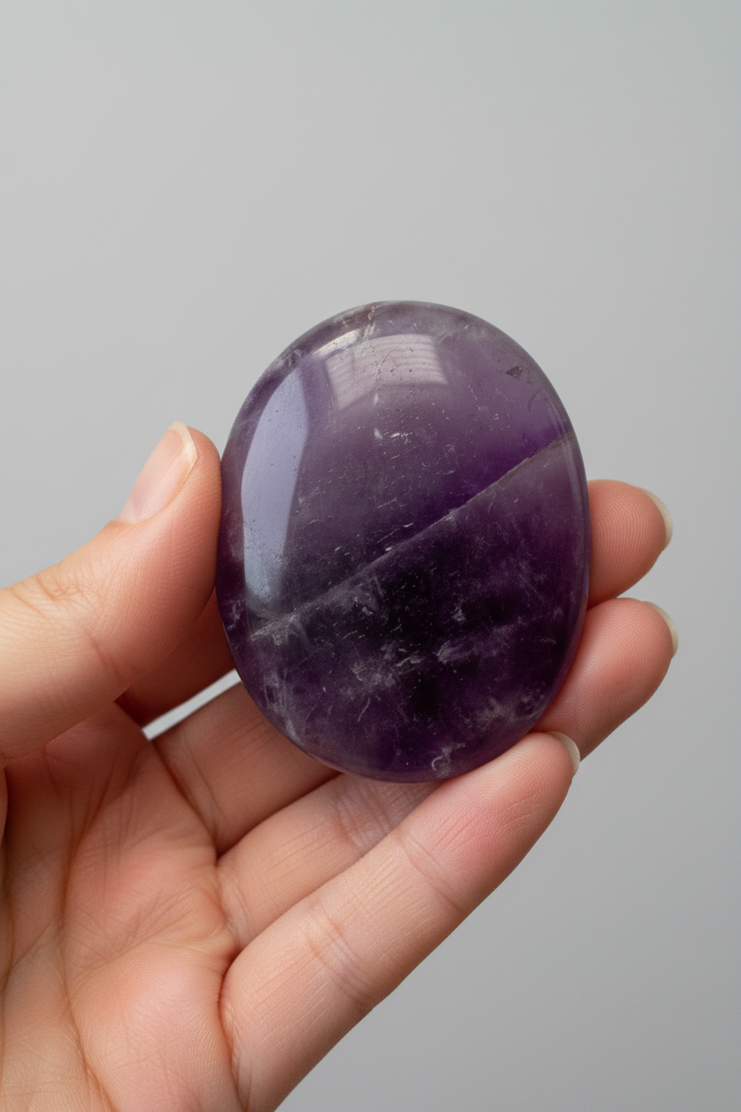 Violet Serenity Amethyst Worry Stone